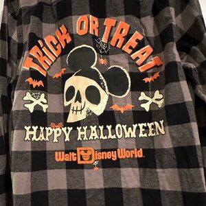 Unisex Black & Grey Halloween Flannel